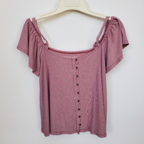 AE Soft & Sexy Top Off Shoulder Striped Like New - Picture 10 of 10